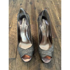 Alfani metallic sparkle heels size 7.5 chrome
